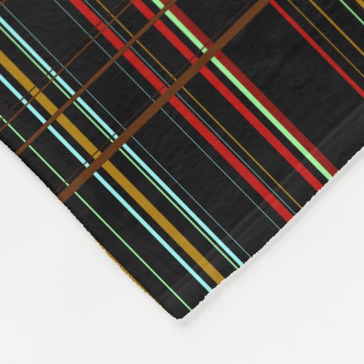 Gestreepte driehoeksvormen met Initialen op zwart Fleece Deken (Hoek)