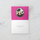 Gestreepte Druk met Pet: Roze Bedankkaart (Binnen)