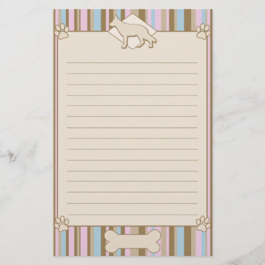 Gestreepte Duitse papierfabriek Shepherd Briefpapier (Voorkant)