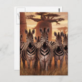 Gestreepte eenheid: Zebra's die samen staan Briefkaart (Voorkant / Achterkant)