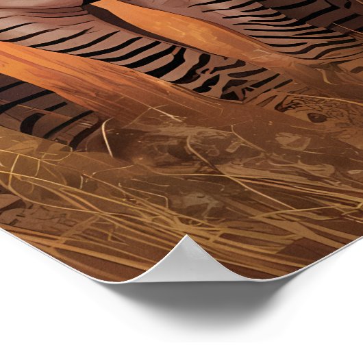 Gestreepte eenheid: Zebra's die samen staan Poster (Hoek)