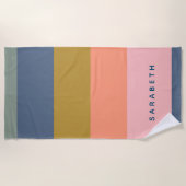 Gestreepte, eenvoudige multikleuren op maat strandlaken (Voorkant)