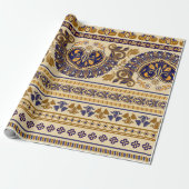 Gestreepte egyptische naadloze patronen. Kleurrijk Cadeaupapier (Uitgerold)