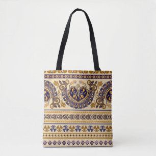 Gestreepte egyptische naadloze patronen. Kleurrijk Tote Bag