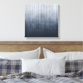 Gestreepte elegante Blauw Grijs Wit rustiek abstra Canvas Afdruk (Insitu (Slaapkamer))