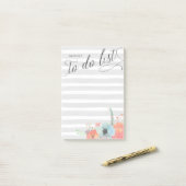 Gestreepte en fleurige persoonlijke takenlijst post-it® notes (Op bureau)