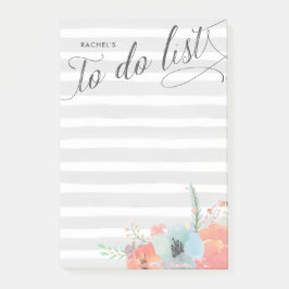 Gestreepte en fleurige persoonlijke takenlijst post-it® notes