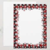 Gestreepte en sneeuw kerstbriefpapier feestdagenkaart (Voorkant / Achterkant)