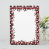 Gestreepte en sneeuw kerstbriefpapier feestdagenkaart (Staand voorkant)