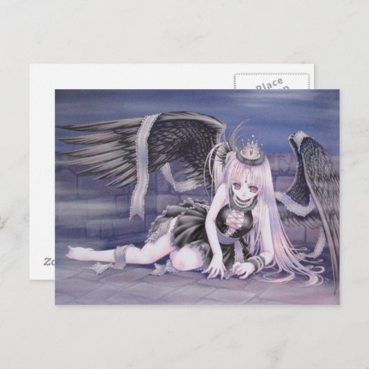 gestreepte engel briefkaart (Voorkant / Achterkant)