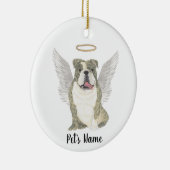 Gestreepte Engelse Bulldog Sympathie Herdenking Keramisch Ornament (Rechts)