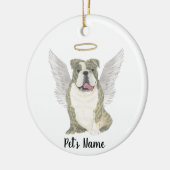 Gestreepte Engelse Bulldog Sympathie Herdenking Keramisch Ornament (Links)