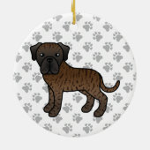Gestreepte Engelse Mastiff Cute Cartoon Hond Keramisch Ornament (Achterkant)