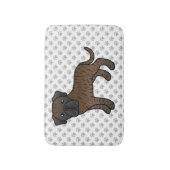 Gestreepte Engelse Mastiff Cute Cartoon Hond & Poo Badmat (Voorkant Verticaal)