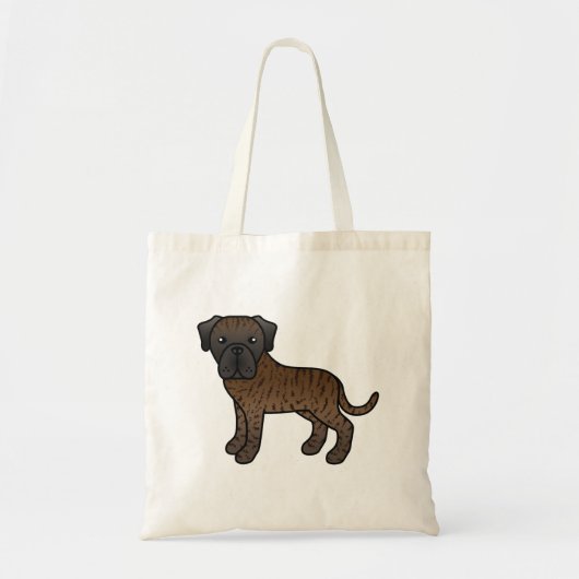 Gestreepte Engelse Mastiff Cute Cartoon Hond Tote Bag (Voorkant)