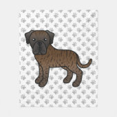 Gestreepte Engelse Mastiff Schattige Cartoon Hond Fleece Deken (Voorkant)