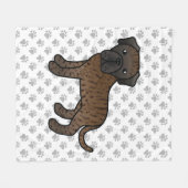 Gestreepte Engelse Mastiff Schattige Cartoon Hond Fleece Deken (Voorkant (Horizontaal))