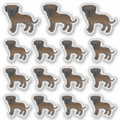 Gestreepte Engelse Mastiff Schattige Cartoon Honde Sticker (Voorkant)