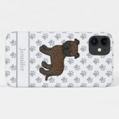 Gestreepte Engelse Staffie Cute Cartoon Hond & Naa Case-Mate iPhone Case (Achterkant (horizontaal))