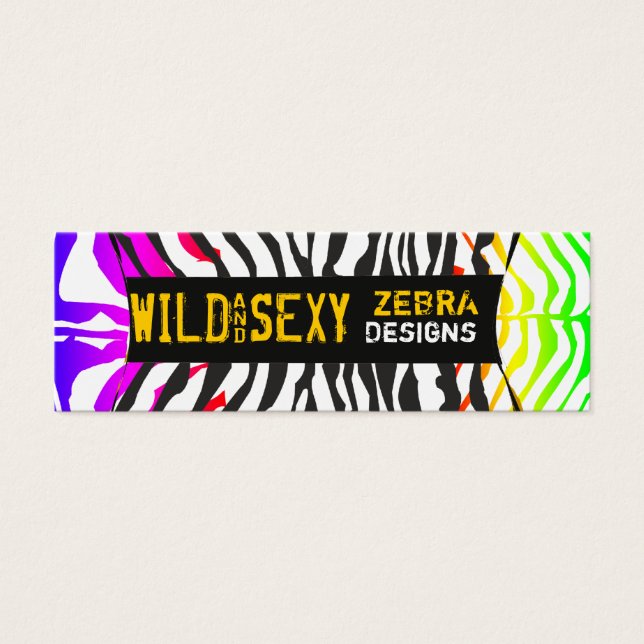 Gestreepte Equids Zebras Pattern Salon Makeup Arti Mini Visitekaartjes (Voorkant)
