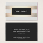 Gestreepte FAUX Gold en Black Plaque Gift Kaart (Voorkant /achterkant)