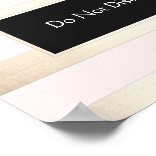 Gestreepte FAUX Gold Foil en roze storen niet Poster (Hoek)