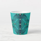 Gestreepte Floor Pattern in Aqua Blues Latte Mok (Voorkant)