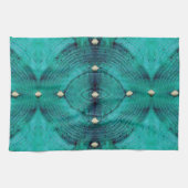 Gestreepte Floor Pattern in Aqua Blues Theedoek (Horizontaal)