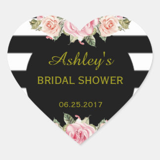 Gestreepte Floral  Chique Bruiloft Favor Label