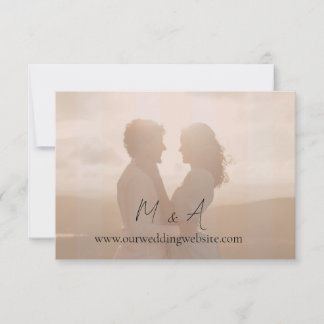 Gestreepte foto RSVP kaart met romantische elegant