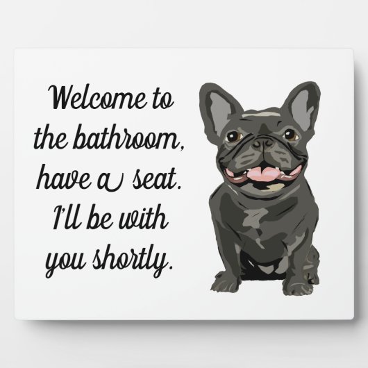 Gestreepte Franse Bulldog Fotoplaat (Voorkant)