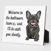 Gestreepte Franse Bulldog Fotoplaat (Zijkant)