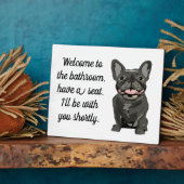 Gestreepte Franse Bulldog Fotoplaat (Zijkant)