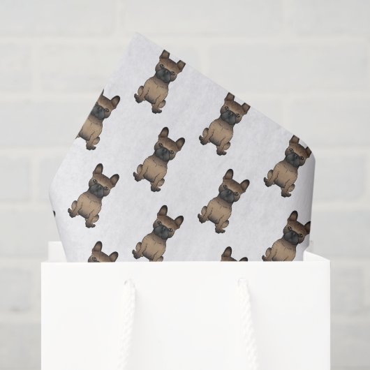 Gestreepte Franse Bulldog / Franse Bulldog Cute Ho Tissuepapier (Cadeauzakje)