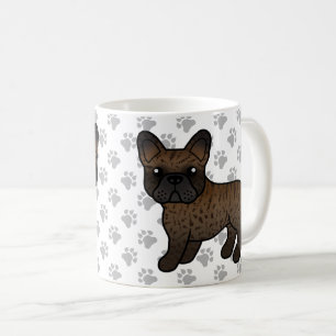 Gestreepte Franse Bulldog Schattige Cartoon Hond Koffiemok