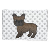 Gestreepte Franse Bulldog Schattige Cartoon Hond Kussensloop (Achterkant)