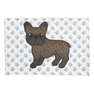 Gestreepte Franse Bulldog Schattige Cartoon Hond Kussensloop