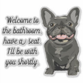 Gestreepte Franse Bulldog Sticker (Voorkant)