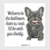 Gestreepte Franse Bulldog Sticker (Vel)