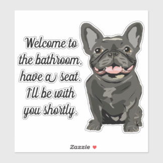 Gestreepte Franse Bulldog Sticker