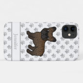 Gestreepte Franse Bulldog Zacht Kartonnen Hond & N Case-Mate iPhone Case (Achterkant (horizontaal))