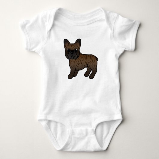 Gestreepte Franse Bulldog Zacht Kartonnen Hond Romper (Voorkant)