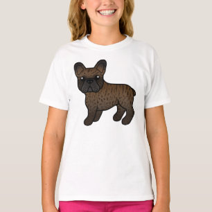 Gestreepte Franse Bulldog Zacht Kartonnen Hond T-shirt