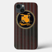 gestreepte gele drum Case-Mate iPhone case (Achterkant)