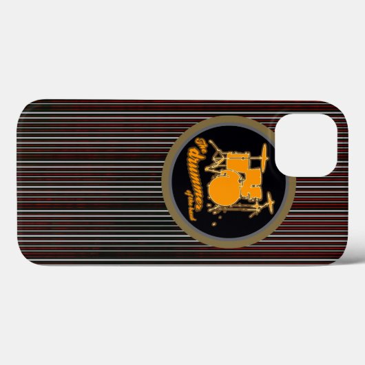 gestreepte gele drum Case-Mate iPhone case (Achterkant (horizontaal))