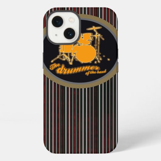 gestreepte gele drum iPhone hoesje (Achterkant)