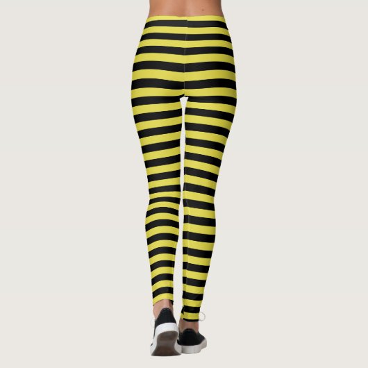 Gestreepte gele en zwarte heks leggings (Achterkant)