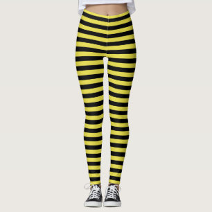 Gestreepte gele en zwarte heks leggings
