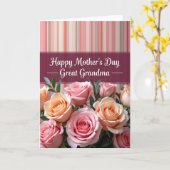 Gestreepte Gelukkig Moederdag Oma Kaart (Gele Bloem)