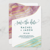 Gestreepte Gemstone | De Kaart Datum opslaan (Voorkant / Achterkant)